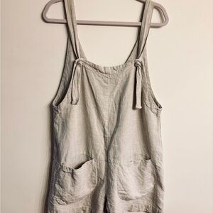 Cedar and Vine Linen Tie-Strap Romper